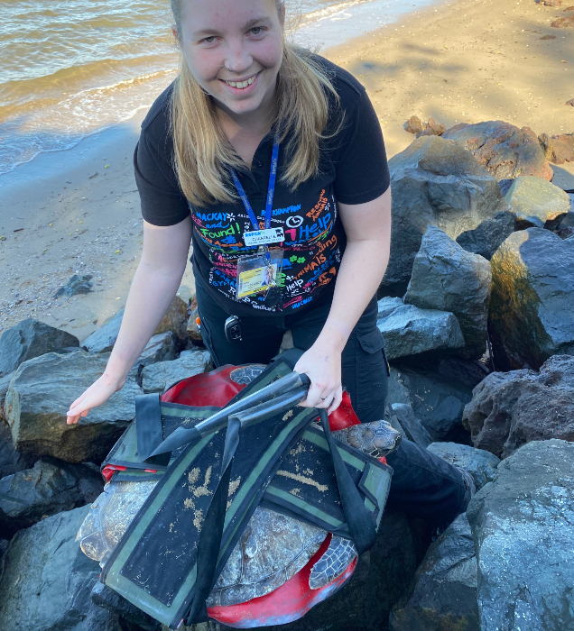 RSPCA Rescue Officer with Turtle